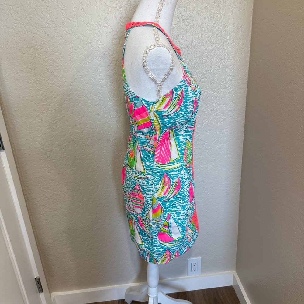 Lilly Pulitzer Sasha Shift Dress Pop Up U Gotta Regatta" Size 4 Resort Preppy - Picture 4 of 10